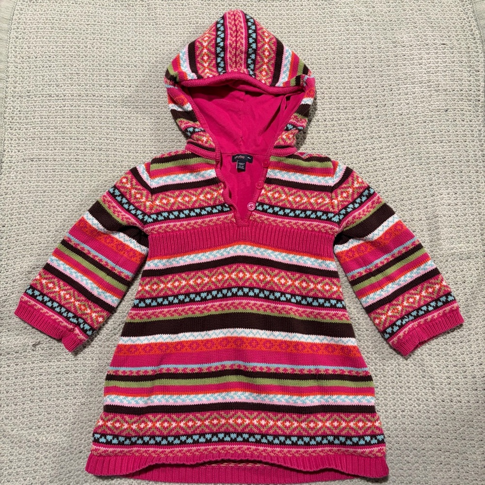 y2k GAP Pink and Brown Patterned Kids Hoodie